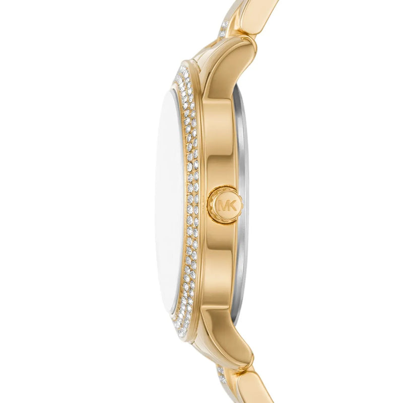 Michael Kors Tibby Multifunction Analog Black Dial Gold Steel Strap Watch for Women - MK4684 Buy Now By Michael Kors