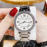 Michael Kors Parker Three Hand Mother of Pearl White Dial Silver Steel Strap Watch For Women - MK4694 Buy Now By Michael Kors