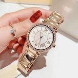 Michael Kors Parker Three-Hand Mother of Pearl White Dial Rose Gold Steel Strap Watch For Women - MK4695 Buy Now By Michael Kors