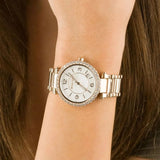 Michael Kors Parker Three-Hand Mother of Pearl White Dial Rose Gold Steel Strap Watch For Women - MK4695 Buy Now By Michael Kors