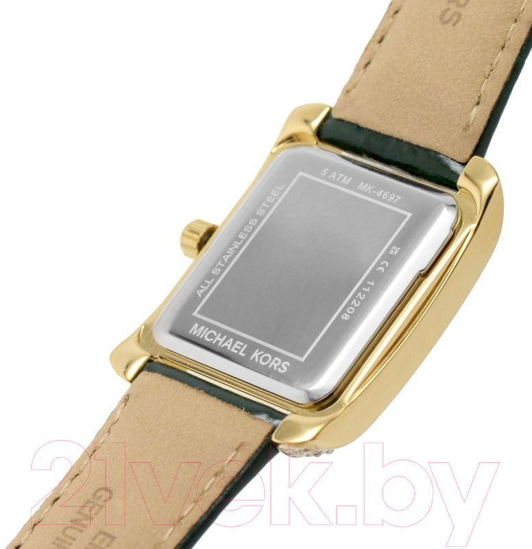 Michael Kors Emery Quartz Diamonds Green Dial Green Leather Strap Watch For Women - MK4697 Buy Now By Michael Kors
