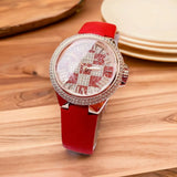 Michael Kors Camille Three Hand Crystals Rose Gold Dial Red Leather Strap Watch For Women - MK4701 Buy Now By Michael Kors