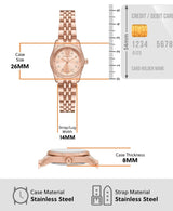 Michael Kors Lexington Three Hand Rose Gold Dial Rose Gold Steel Strap Watch For Women - MK4739 Buy Now By Michael Kors