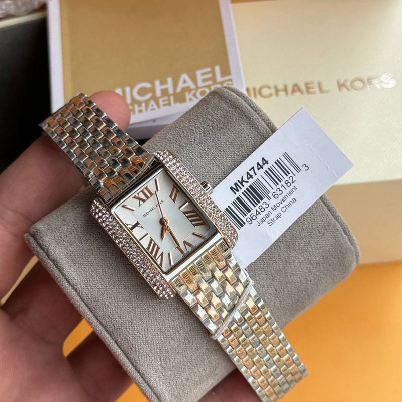 Michael Kors Emery Three-Hand White Dial Two Tone Steel Strap Watch for Women - MK4744 Buy Now By Michael Kors