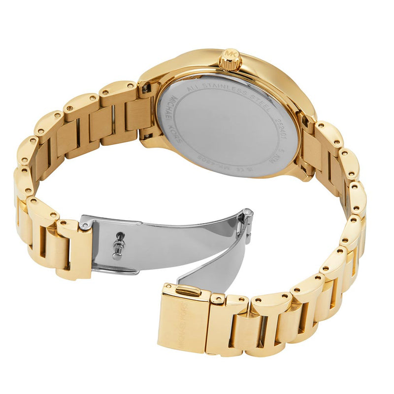 Michael Kors Sage Three-Hand Mother of Pearl White Dial Gold Steel Strap Watch for Women - MK4805 Buy Now By Michael Kors