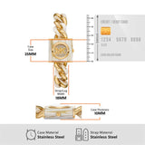 Shop Michael Kors Chain Lock Analog Crystals Silver Dial Gold Steel Strap Watch for Women - MK4809 in USA
