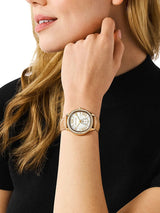 Michael Kors Sage Three-Hand Mother of Pearl White Dial Brown Leather Strap Watch for Women - MK4819 Buy Now By Michael Kors