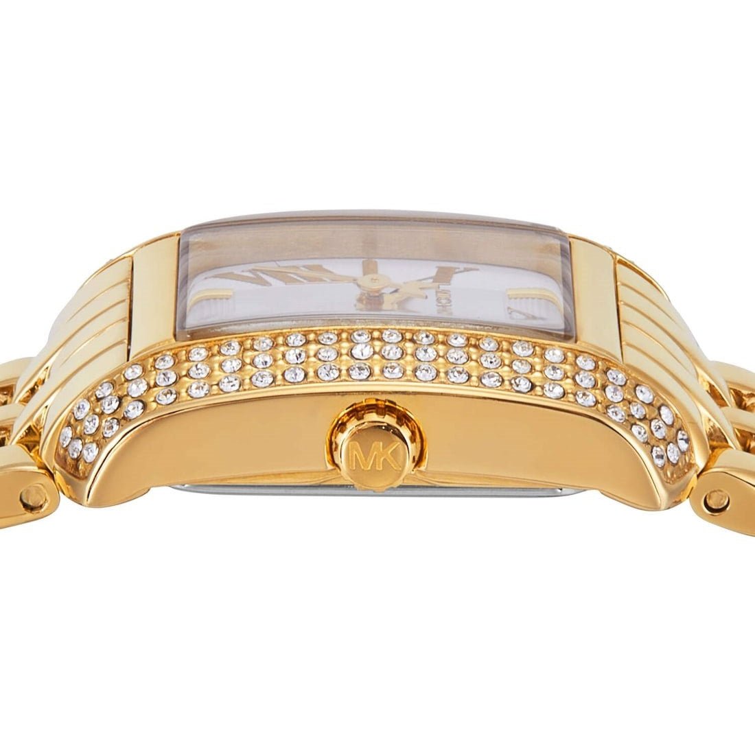 Michael Kors Emery Pave Double Wrap White Dial Gold Steel Strap Watch for Women - MK4833