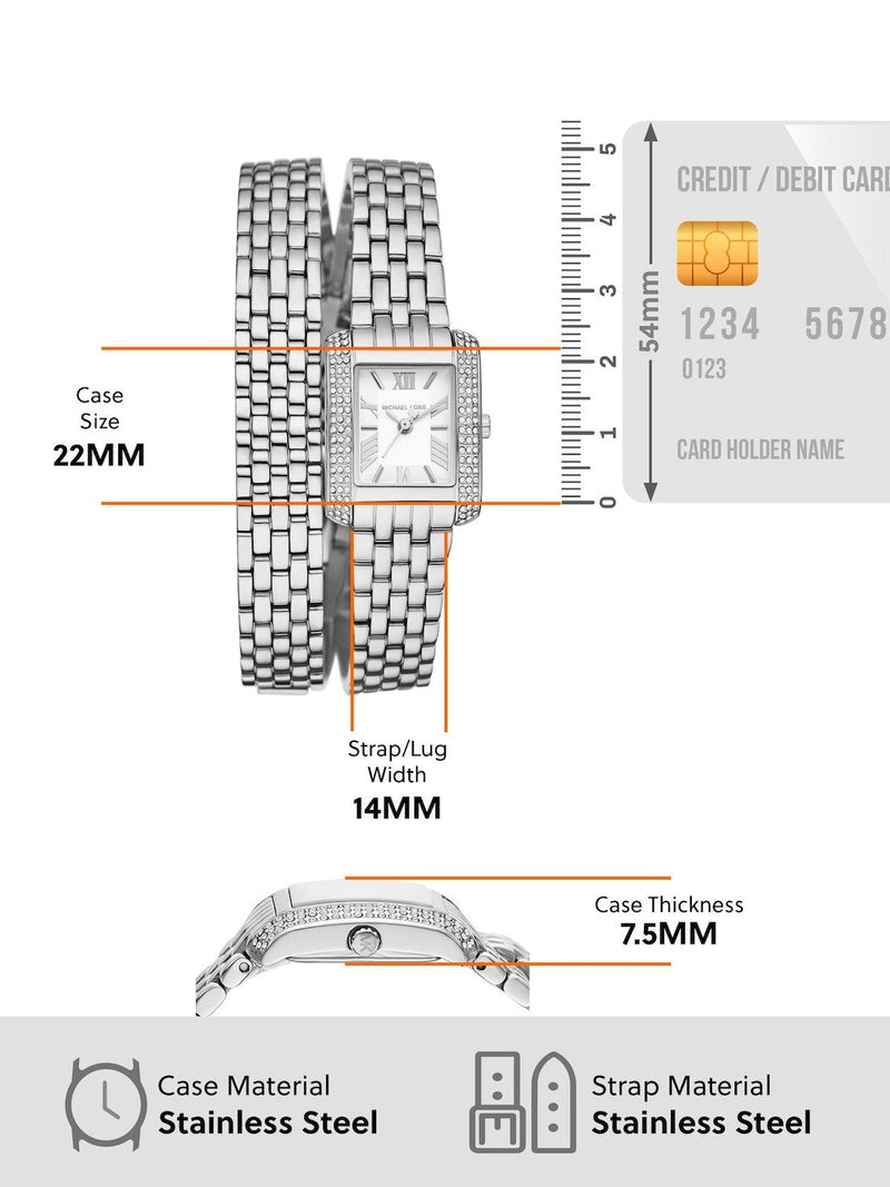 Michael Kors Emery Pave Double Wrap White Dial Silver Steel Strap Watch for Women - MK4834 Buy Now By Michael Kors