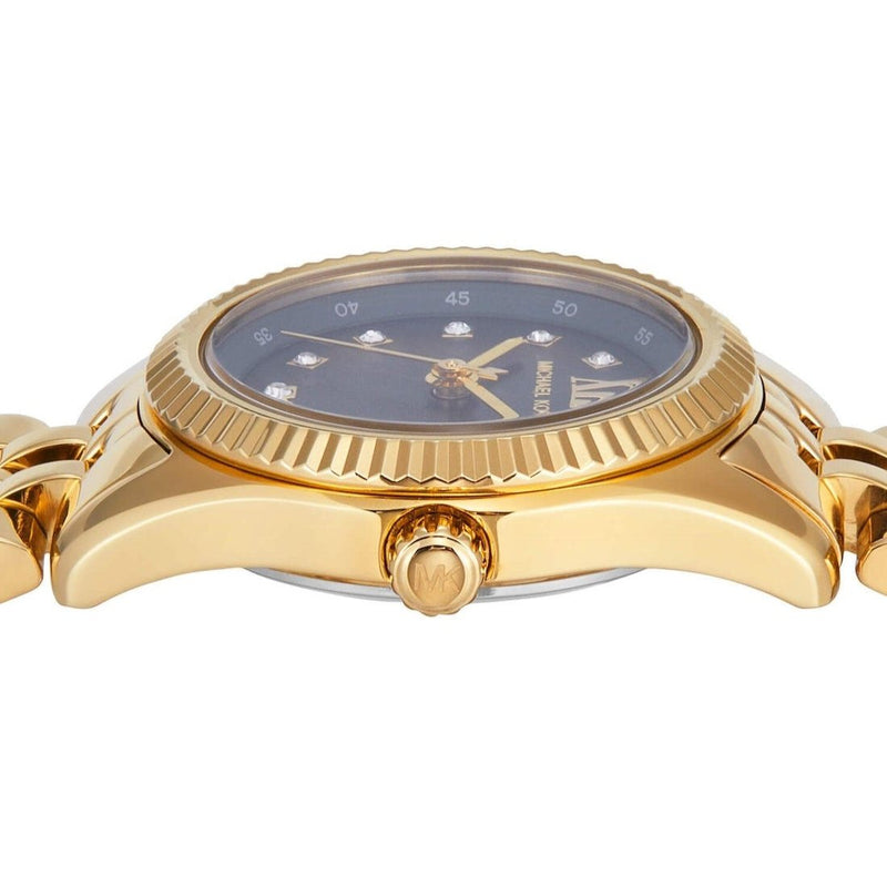 Michael Kors Lexington Pave Three-Hand Green Dial Gold Steel Strap Watch for Women - MK4842 Buy Now By Michael Kors