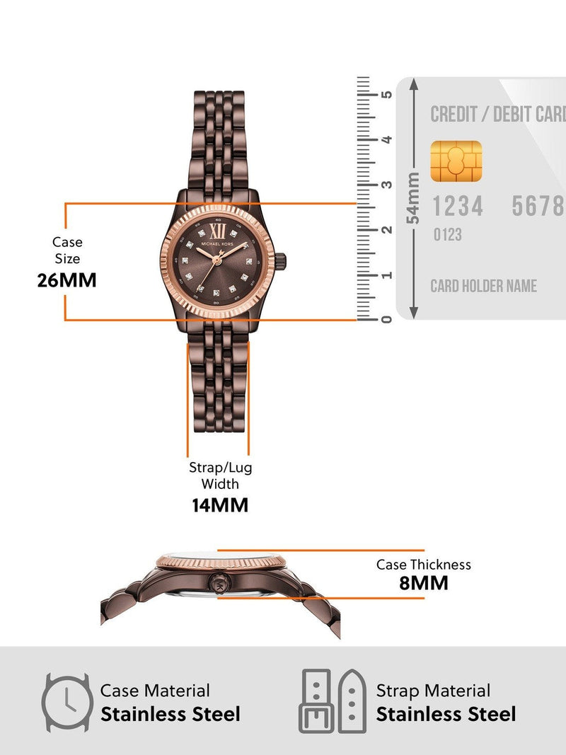 Michael Kors Lexington Three-Hand Brown Dial Brown Steel Strap Watch for Women - MK4844 Buy Now By Michael Kors