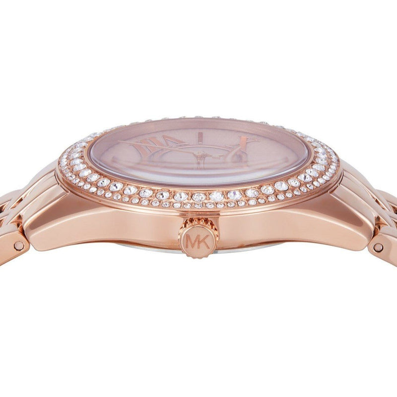 Michael Kors Harlowe Three-Hand Rose Gold Dial Rose Gold Steel Strap Watch for Women - MK4845 Buy Now By Michael Kors