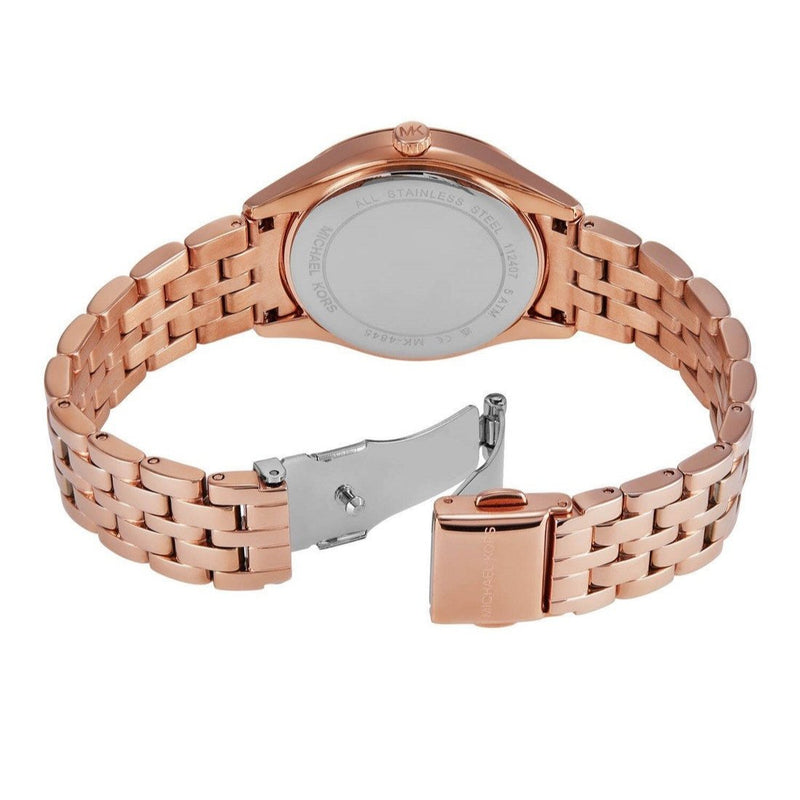 Michael Kors Harlowe Three-Hand Rose Gold Dial Rose Gold Steel Strap Watch for Women - MK4845 Buy Now By Michael Kors