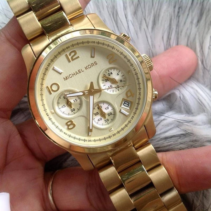 Michael Kors Runway Gold Dial Gold Stainless Steel Strap Watch for Women - MK5055 Buy Now By Michael Kors