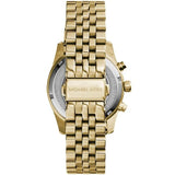 Michael Kors Lexington Chronograph Gold Dial Gold Steel Strap Watch for Women - MK5556