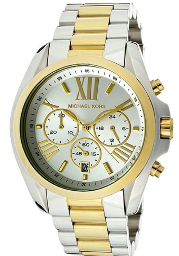 Michael Kors Bradshaw Silver Dial Two Tone Steel Strap Watch for Women - MK5627 Buy Now By Michael Kors