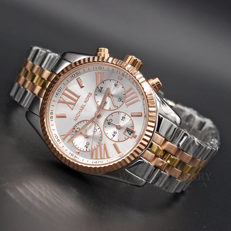 Michael Kors Lexington Chronograph Silver Dial Two Tone Steel Strap Watch for Women - MK5735 Buy Now By Michael Kors