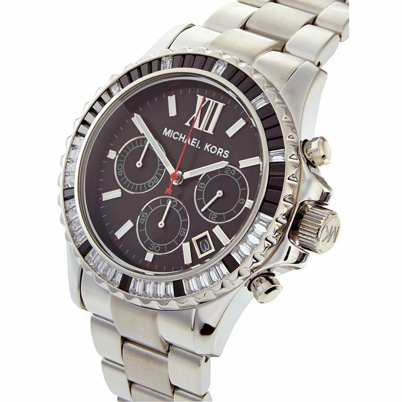Michael Kors Everest Chronograph Black Dial Silver Steel Strap Watch For Women - MK5753 Buy Now By Michael Kors