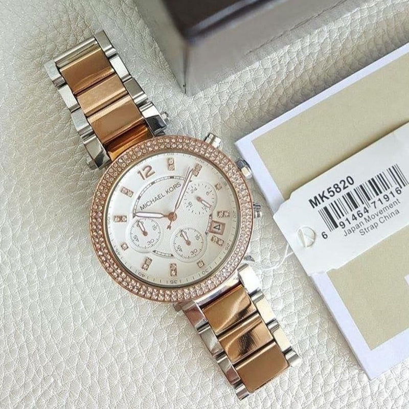 Michael Kors Parker White Dial Two Tone Steel Strap Watch for Women - MK5820 Buy Now By Michael Kors