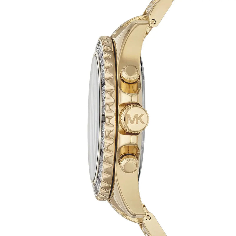 Michael Kors Everest Chronograph Black Dial Gold Steel Strap Watch For Women - MK5828 Buy Now By Michael Kors
