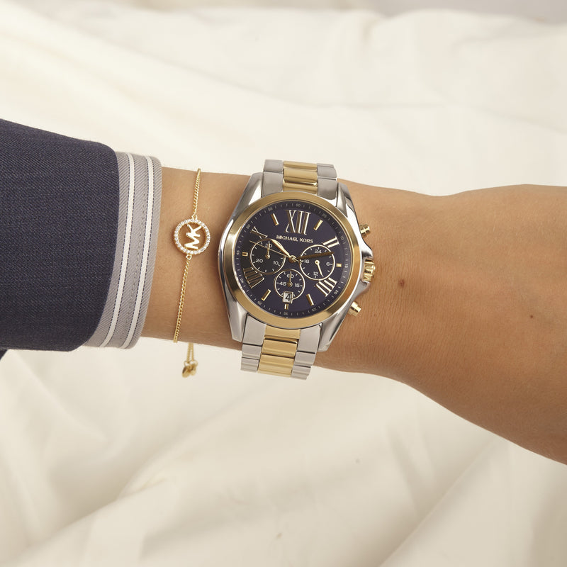 Michael Kors Bradshaw Blue Dial Two Tone Steel Strap Watch for Women - MK5976 Buy Now By Michael Kors