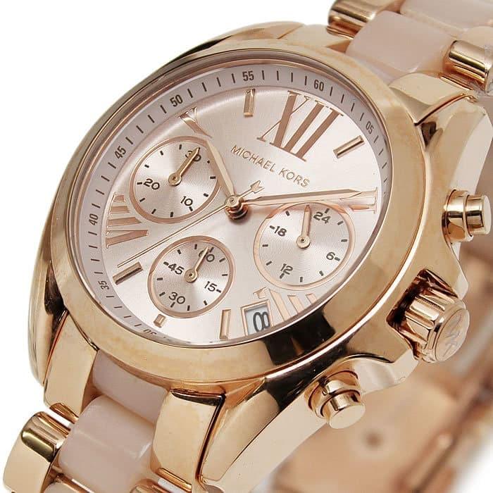 Michael Kors Bradshaw Rose Gold Dial Two Tone Steel Strap Watch for Women - MK6066 Buy Now By Michael Kors