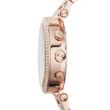Michael Kors Parker Chronograph Red Dial Rose Gold Steel Strap Watch For Women - MK6106 Buy Now By Michael Kors