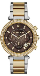 Michael Kors Parker Chronograph Brown Dial Two Tone Steel Strap Watch for Women - MK6118 Buy Now By Michael Kors