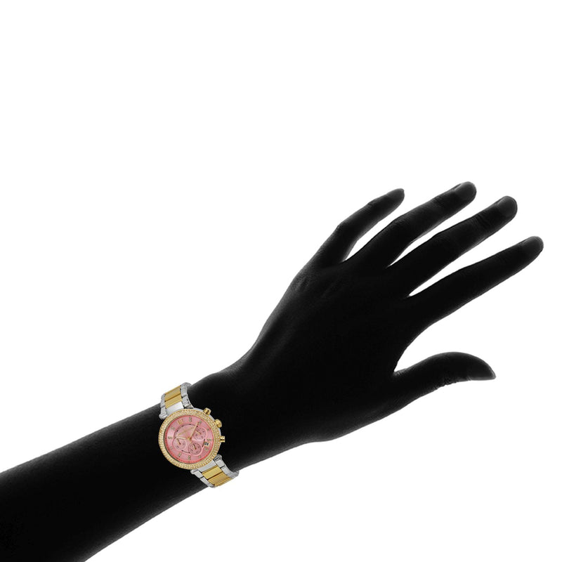 Michael Kors Parker Pink Dial Two Tone Steel Strap Watch for Women - MK6140 Buy Now By Michael Kors