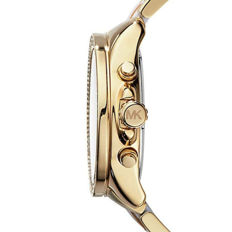 Michael Kors Wren Diamonds Gold Dial Two Tone Steel Strap Watch for Women - MK6157 Buy Now By Michael Kors