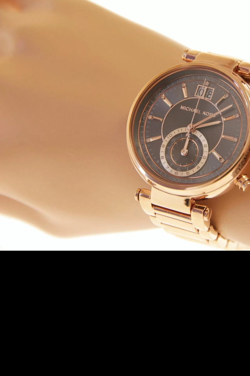 Michael Kors Sawyer Rose Gold Dial Rose Gold Steel Strap Watch for Women - MK6226 Buy Now By Michael Kors