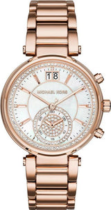 Michael Kors Sawyer Mother of Pearl White Dial Rose Gold Steel Strap Watch for Women - MK6282 Buy Now By Michael Kors