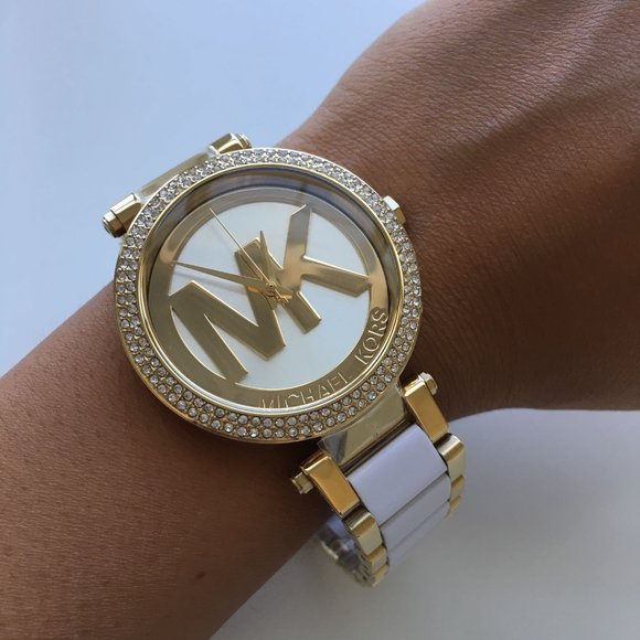 Michael Kors Parker White Dial Two Tone Steel Strap Watch for Women - MK6313 Buy Now By Michael Kors