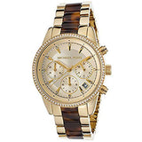 Michael Kors Ritz Chronograph Gold Dial Two Tone Steel Strap Watch for Women - MK6322