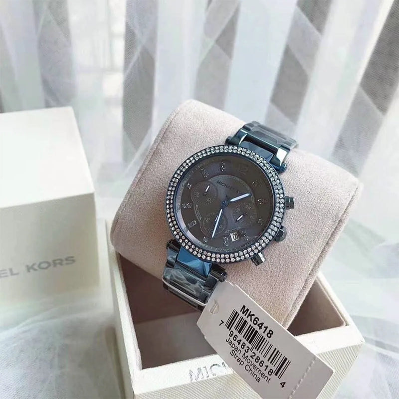 Michael Kors Parker Chronograph Blue Dial Blue Steel Strap Watch For Women - MK6418 Buy Now By Michael Kors