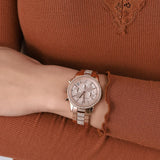 Michael Kors Ritz Chronograph Rose Gold Dial Rose Gold Steel Strap Watch For Women - MK6485 Buy Now By Michael Kors