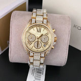 Michael Kors Mini Bradshaw Crystals Gold Dial Gold Steel Strap Watch For Women - MK6494 Buy Now By Michael Kors