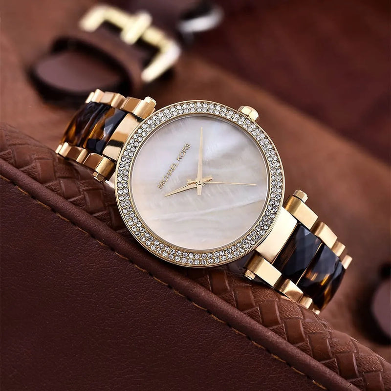 Michael Kors Parker Mother Of Pearl White Dial Two Tone Steel Strap Watch For Women - MK6518 Buy Now By Michael Kors