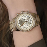 Michael Kors Ritz Chronograph Gold Dial Gold Steel Strap Watch For Women - MK6597 Buy Now By Michael Kors
