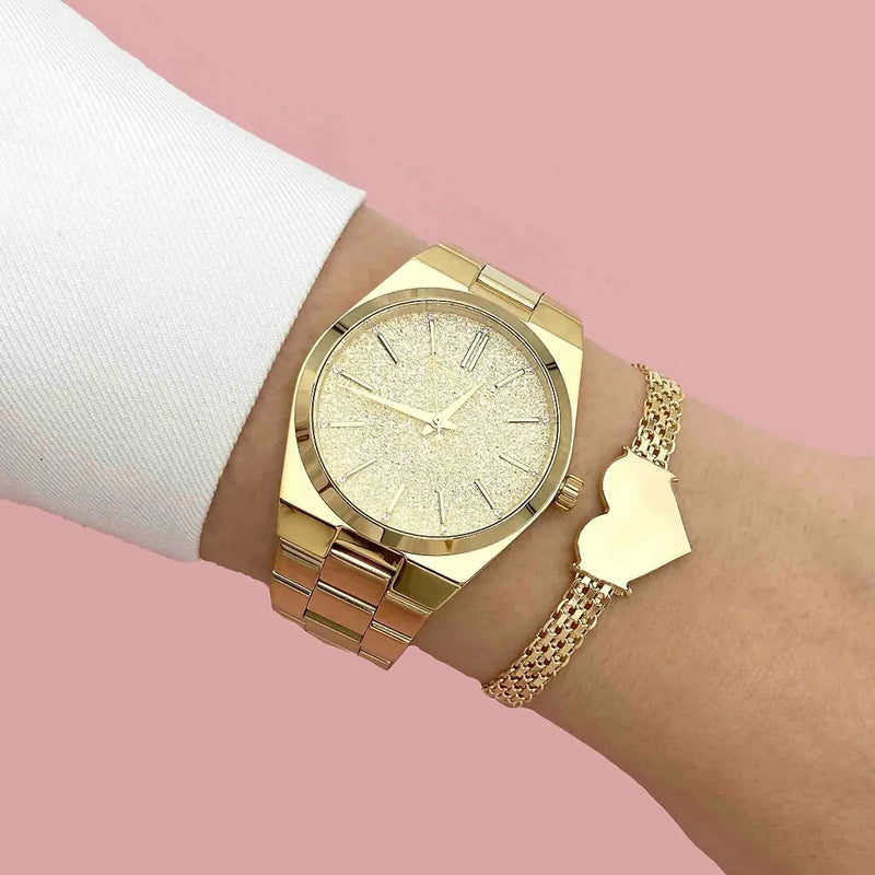 Michael Kors Channing Quartz Rose Gold Dial Rose Gold Steel Strap Watch For Women - MK6624 Buy Now By Michael Kors