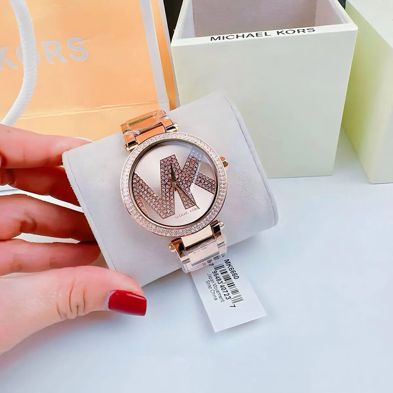 Michael Kors Parker Quartz Rose Gold Dial Rose Gold Steel Strap Watch For Women - MK6660 Buy Now By Michael Kors