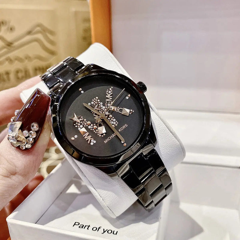 Michael Kors Runway Quartz Black Dial Black Steel Strap Watch For Women - MK6683 Buy Now By Michael Kors