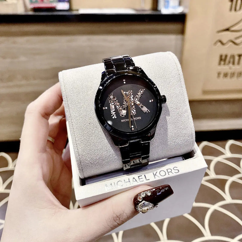 Michael Kors Runway Quartz Black Dial Black Steel Strap Watch For Women - MK6683 Buy Now By Michael Kors