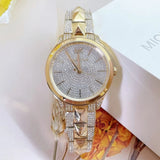Michael Kors Runway Mercer Crystals Silver Dial Gold Steel Strap Watch For Women - MK6715 Buy Now By Michael Kors