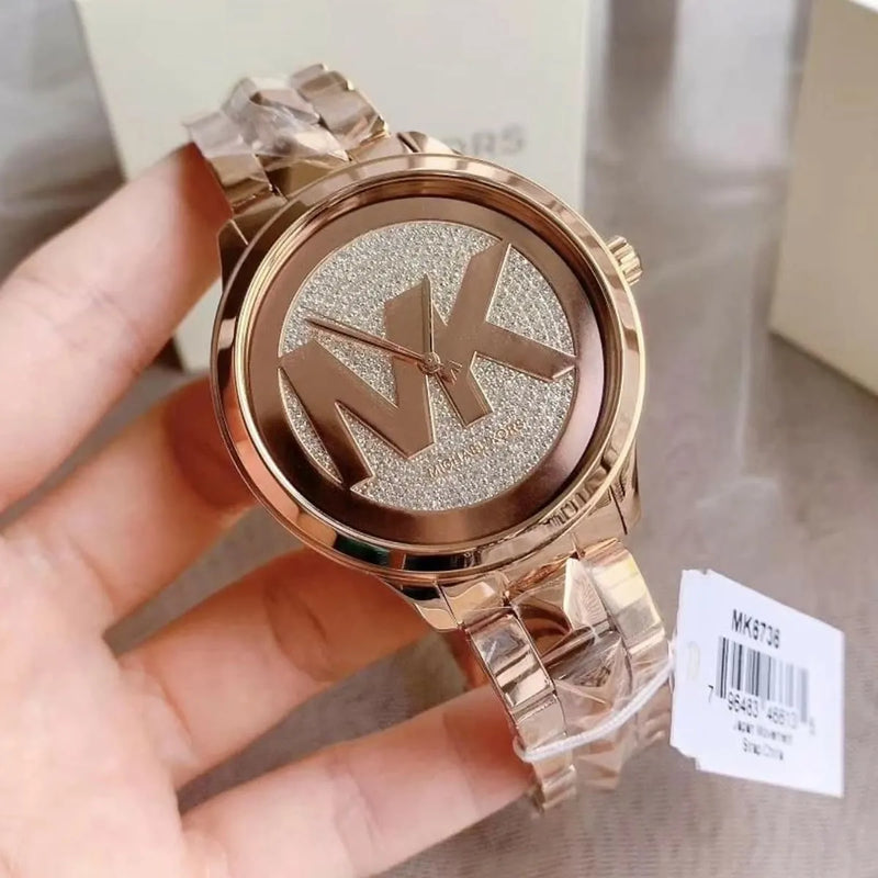 Michael Kors Runway Mercer Quartz Rose Gold Dial Rose Gold Steel Strap Watch For Women - MK6736 Buy Now By Michael Kors