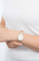Michael Kors Mini Camille Chronograph White Dial Rose Gold Steel Strap Watch For Women - MK6844 Buy Now By Michael Kors