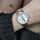 Michael Kors Camille Multifunction White Dial Rose Gold Steel Strap Watch For Women - MK6845 Buy Now By Michael Kors