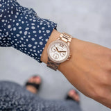 Michael Kors Camille Multifunction White Dial Rose Gold Steel Strap Watch For Women - MK6845 Buy Now By Michael Kors