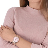 Michael Kors Layton Three Hand Pink Dial Rose Gold Steel Strap Watch For Women - MK6848 Buy Now By Michael Kors