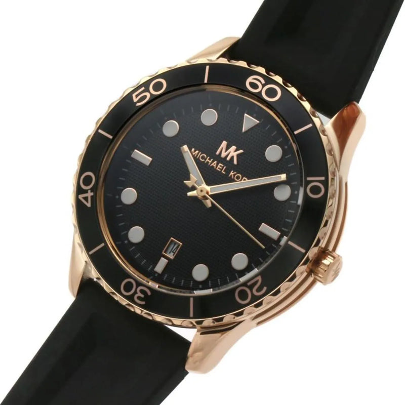 Michael Kors Runway Quartz Black Dial Black Silicone Strap Watch For Women - MK6852 Buy Now By Michael Kors